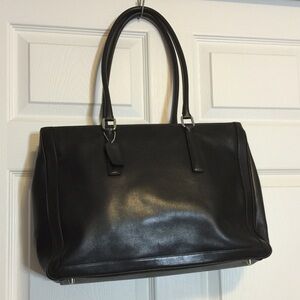 Coach Black Leather Tote Bag